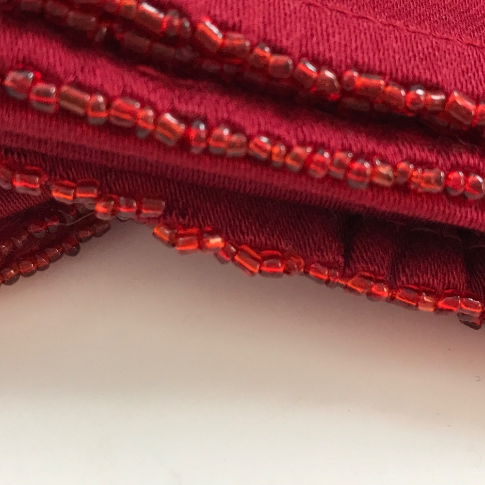 Cotton Beaded Cocktail Napkins Red NWT Set of 16 - Picture 7 of 11